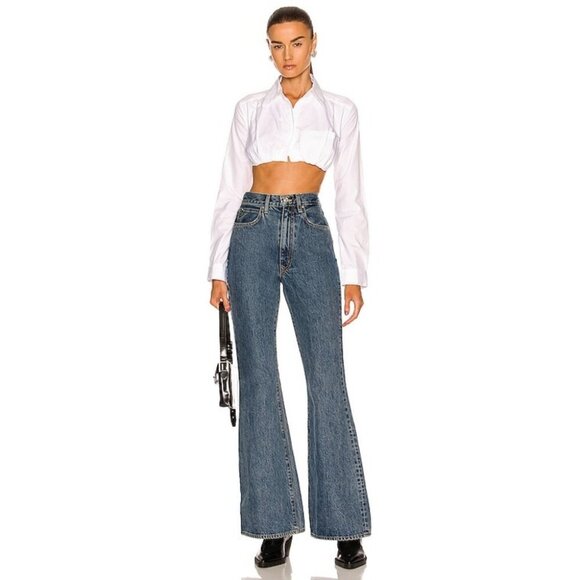 SLVRLAKE Indiana Jeans Born To Run Blue Wide Leg Flare 29 - Picture 2 of 11
